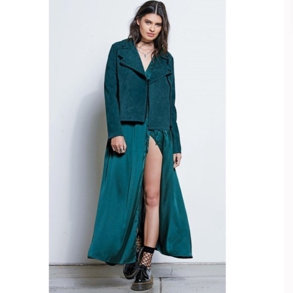 - Volcom Green Stone Row Suede Leather Motorin Jacket - Picture 2 of 10